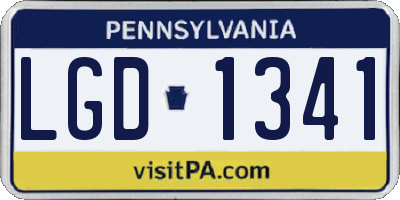PA license plate LGD1341