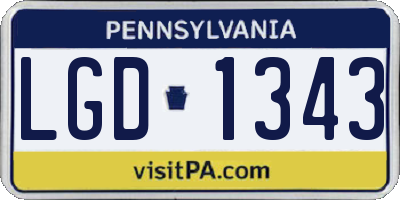 PA license plate LGD1343