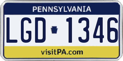 PA license plate LGD1346