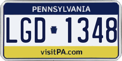 PA license plate LGD1348