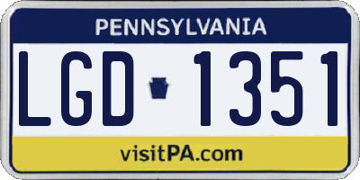 PA license plate LGD1351