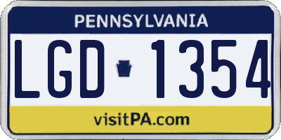 PA license plate LGD1354