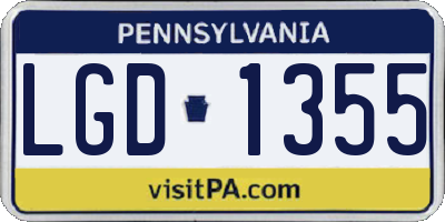 PA license plate LGD1355