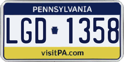 PA license plate LGD1358