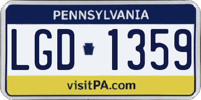 PA license plate LGD1359