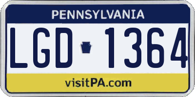 PA license plate LGD1364