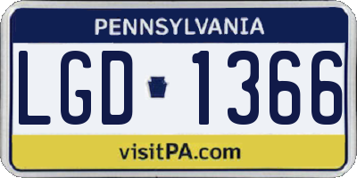PA license plate LGD1366