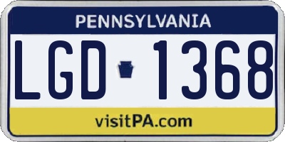 PA license plate LGD1368