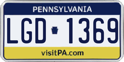 PA license plate LGD1369