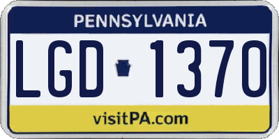 PA license plate LGD1370