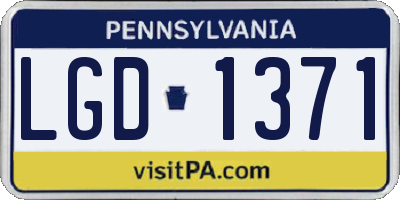 PA license plate LGD1371