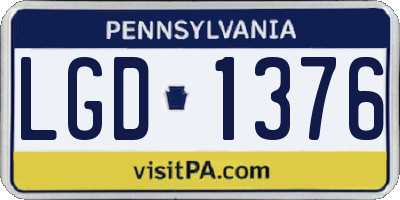 PA license plate LGD1376
