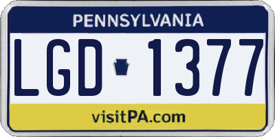 PA license plate LGD1377