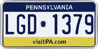 PA license plate LGD1379