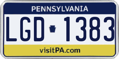 PA license plate LGD1383