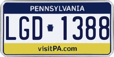 PA license plate LGD1388