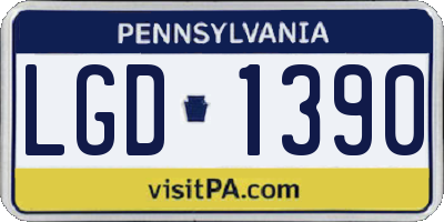 PA license plate LGD1390