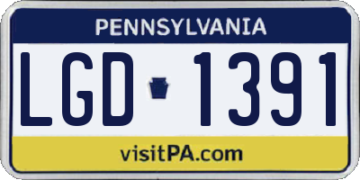 PA license plate LGD1391
