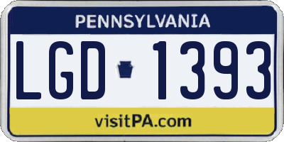 PA license plate LGD1393
