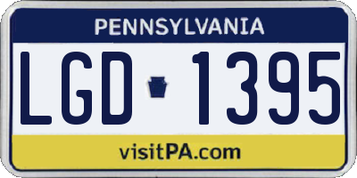 PA license plate LGD1395