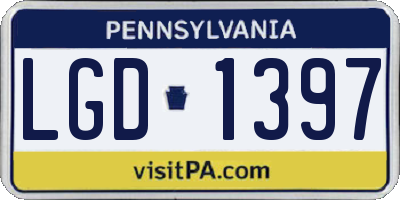 PA license plate LGD1397