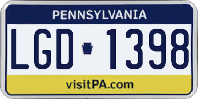 PA license plate LGD1398
