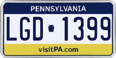 PA license plate LGD1399