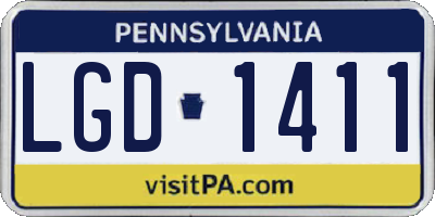 PA license plate LGD1411