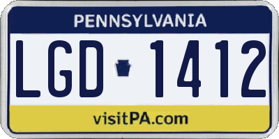 PA license plate LGD1412