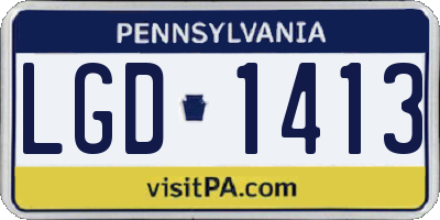 PA license plate LGD1413