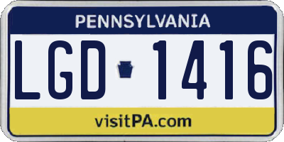 PA license plate LGD1416
