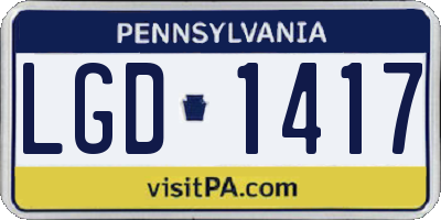 PA license plate LGD1417