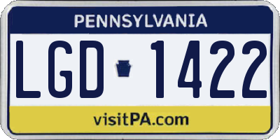 PA license plate LGD1422