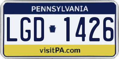 PA license plate LGD1426