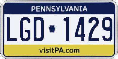 PA license plate LGD1429