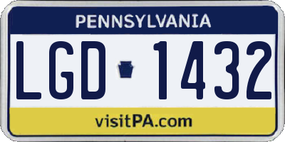 PA license plate LGD1432