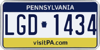 PA license plate LGD1434