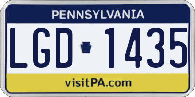 PA license plate LGD1435