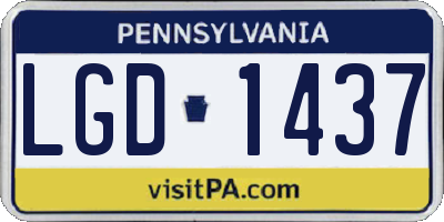 PA license plate LGD1437
