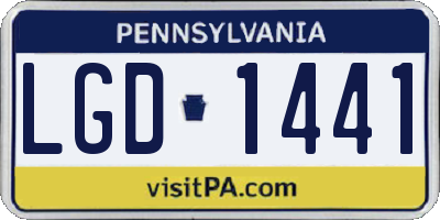 PA license plate LGD1441