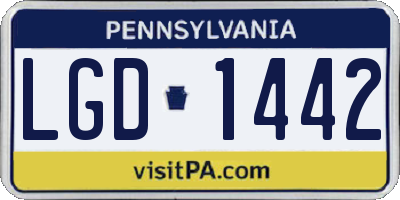 PA license plate LGD1442