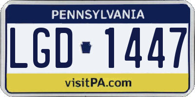 PA license plate LGD1447