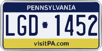 PA license plate LGD1452