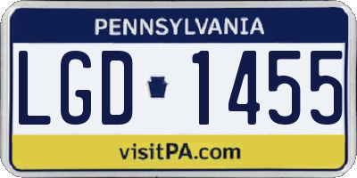 PA license plate LGD1455