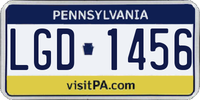 PA license plate LGD1456