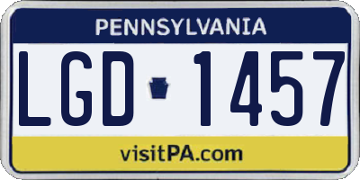 PA license plate LGD1457