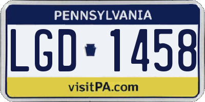 PA license plate LGD1458