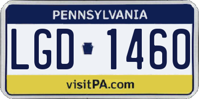 PA license plate LGD1460