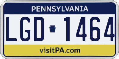PA license plate LGD1464