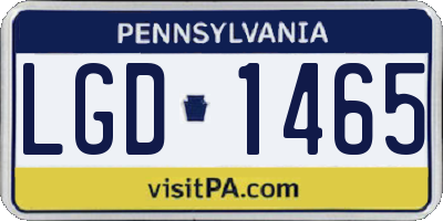 PA license plate LGD1465